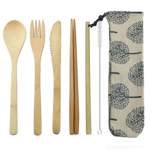 Portable Eco-Friendly Wooden Dinnerware Set