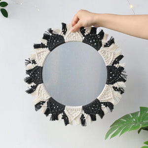 Boho Macrame Decorative Wall Mirror – Handmade & Stylish Accent