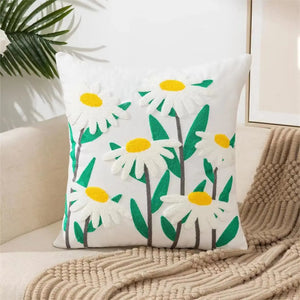 Boho Floral Tufted Throw Pillow Cover – Cozy & Decorative Accent