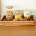 Load image into Gallery viewer, Rattan Storage Basket Square Wicker Tray – Handwoven &amp; Eco-Friendly
