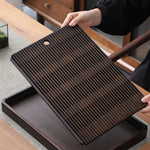 Load image into Gallery viewer, Natural Bamboo Tea Tray – Minimalist &amp; Sustainable Serving Tray
