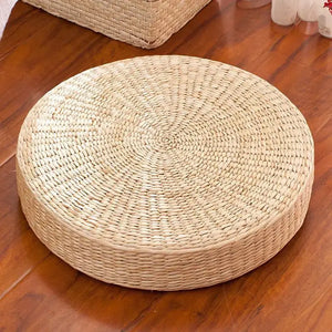 Japanese Tatami Floor Cushion – Round Meditation & Yoga Pillow