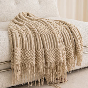 Khaki Knitted Blanket