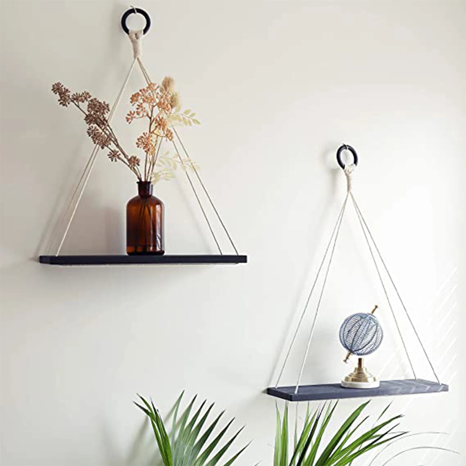 Wall-Mounted Hanging Shelves – Minimalist & Space-Saving Design