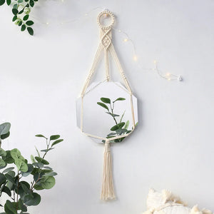 Boho Macrame Decorative Wall Mirror – Handmade & Stylish Accent