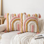 Load image into Gallery viewer, Pink Cotton Tufted Pillow Cover – Soft, Stylish &amp; Cozy Home Accent
