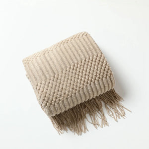 Khaki Knitted Blanket – Cozy, Stylish & Timeless