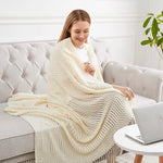 Load image into Gallery viewer, White Boho Throw Blanket – Soft, Cozy &amp; Stylish Home Accent
