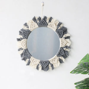 Boho Macrame Decorative Wall Mirror – Handmade & Stylish Accent