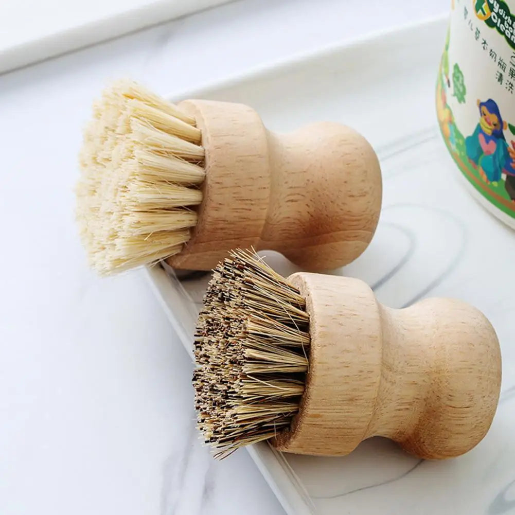 Bamboo Round Mini Scrub Brush