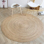 Load image into Gallery viewer, Handwoven Straw Round Rug – Eco-Friendly &amp; Natural Home Decor
