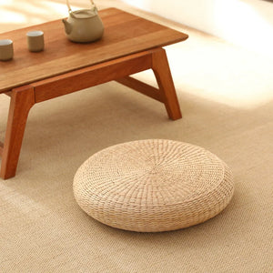 Japanese Tatami Floor Cushion – Round Meditation & Yoga Pillow