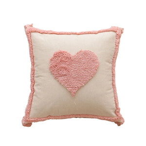 Pink Cotton Tufted Pillow Cover – Soft, Stylish & Cozy Home Accent