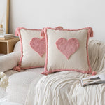 Load image into Gallery viewer, Pink Cotton Tufted Pillow Cover – Soft, Stylish &amp; Cozy Home Accent
