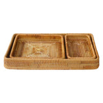 Load image into Gallery viewer, Rattan Storage Basket Square Wicker Tray – Handwoven &amp; Eco-Friendly
