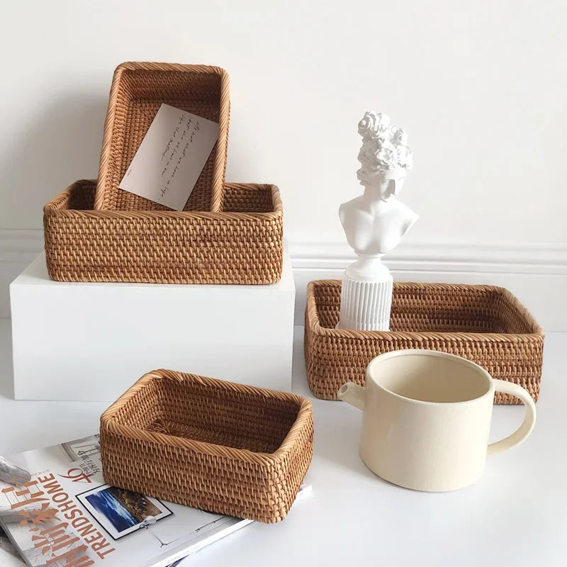 Handwoven Rattan Wicker Basket – Eco-Friendly & Versatile Storage