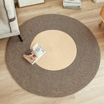 Load image into Gallery viewer, Handwoven Jute &amp; Rattan Round Rug with Tassels – Eco-Friendly &amp; Stylish
