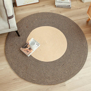 Handwoven Jute & Rattan Round Rug with Tassels – Eco-Friendly & Stylish