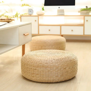 Japanese Tatami Floor Cushion – Round Meditation & Yoga Pillow