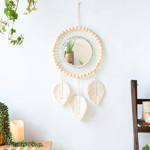 Boho Macrame Decorative Wall Mirror – Handmade & Stylish Accent