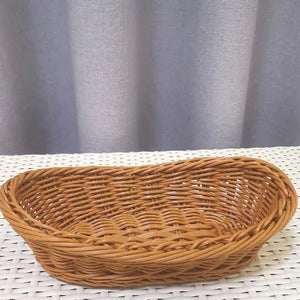 Oval Curved Rattan Wicker Serving Baskets – Handwoven & Eco-Friendly